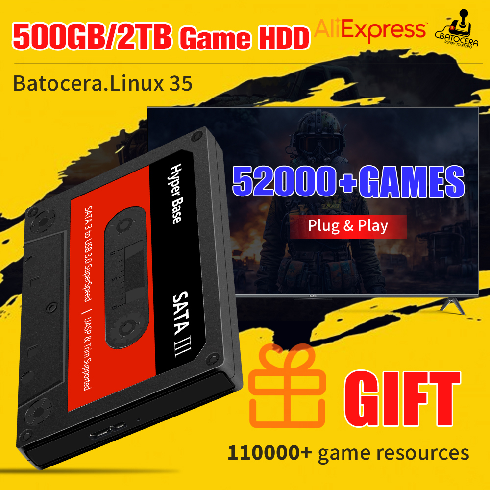 Retro Gaming Hard Drive - JMachen 500G/2TB Gaming Hard Drive Batocera