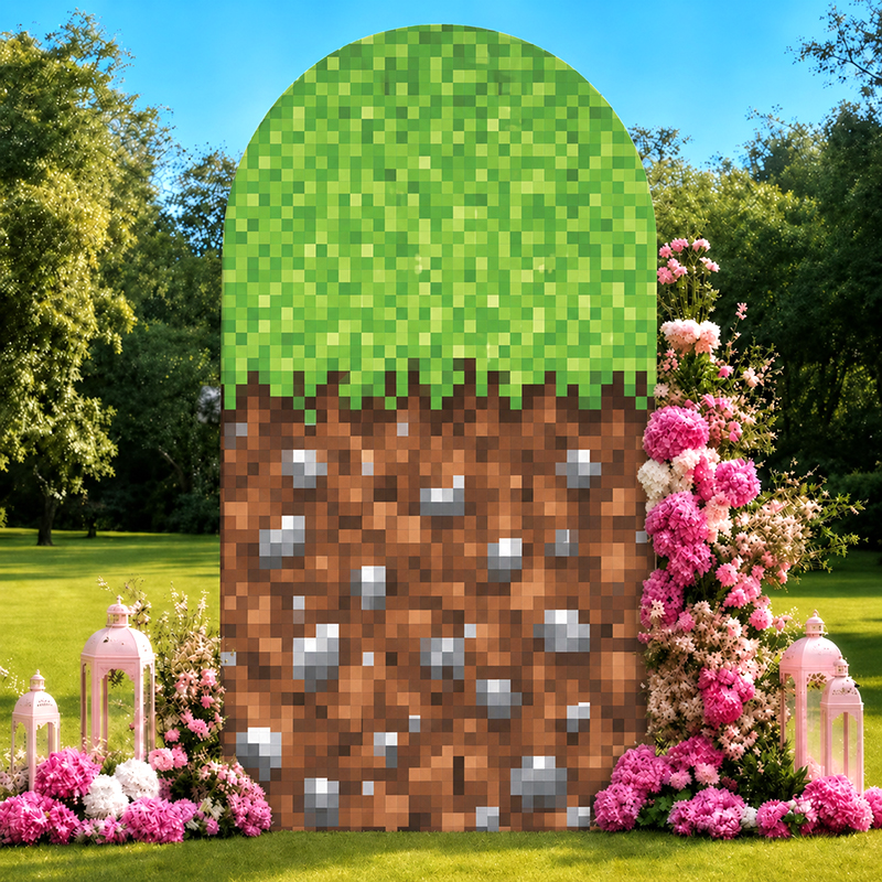 Retro Gaming Years - Retro Pixel World Arch Backdrop Cover