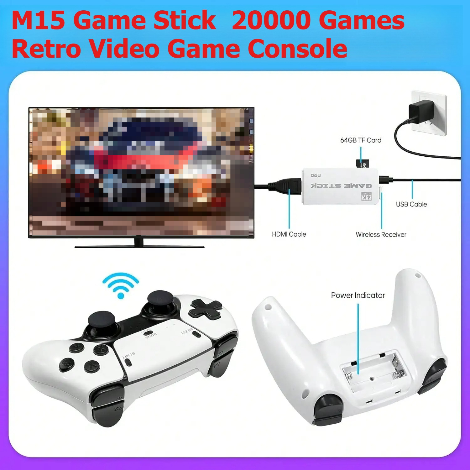 Retro Gaming N64 - M15 Retro Video Game Console 2.4G