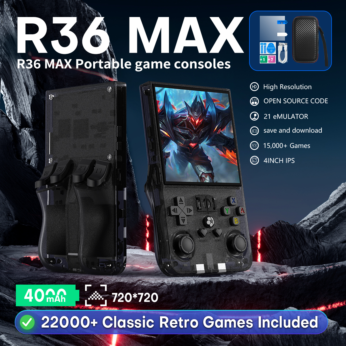 Open Source R36MAX Portable Vi - Retro X8 Gaming Console review and price
