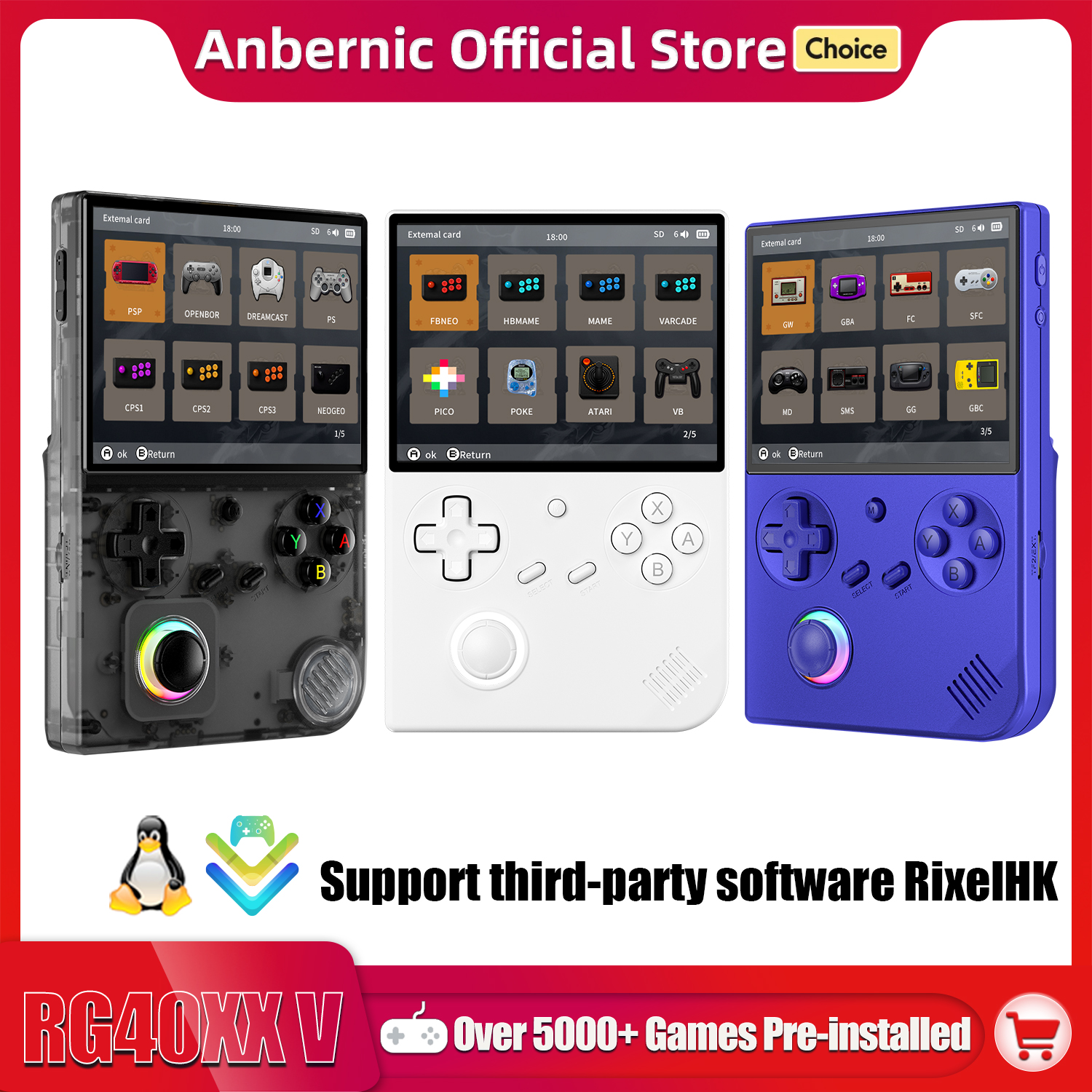 Anbernic RG 40XXV 64 Bit Linux - Retro Gaming La review and price