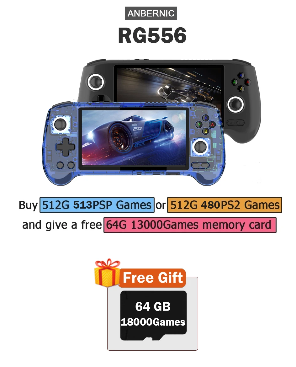 ANBERNIC RG556 Handheld Game C - Retro X8 Gaming Console review and price